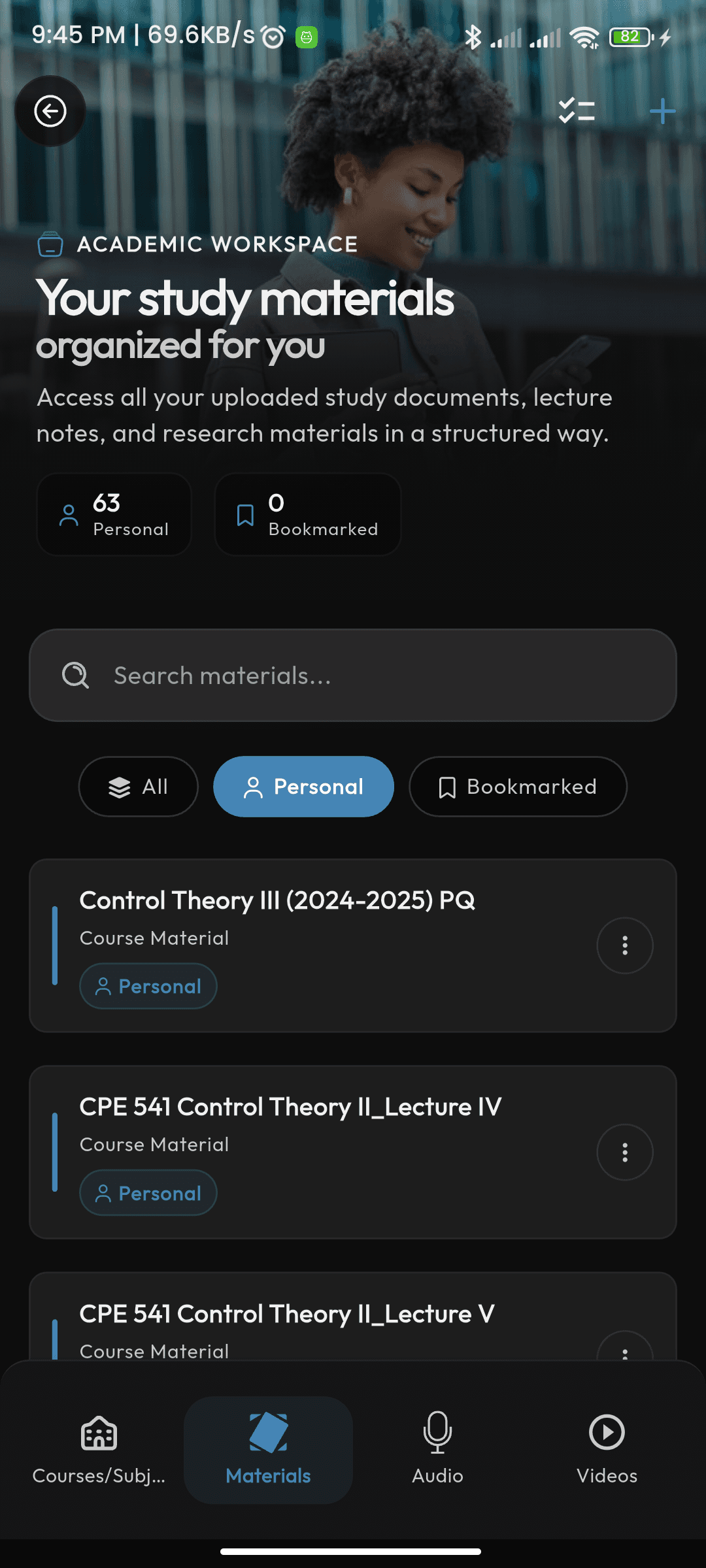 Screenshot from the app